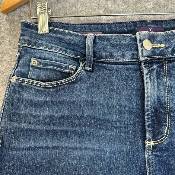 NYDJ Barbara Bootcut Jeans Womens 8 Blue Denim Medium Wash Lift & Tuck Stretch - Picture 3 of 13